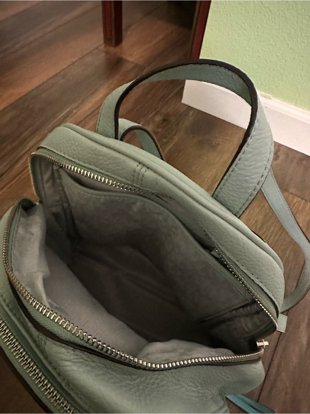 Michael Kors Light Blue and Aqua Pebbled Leather Backpack - Picture 4 of 8